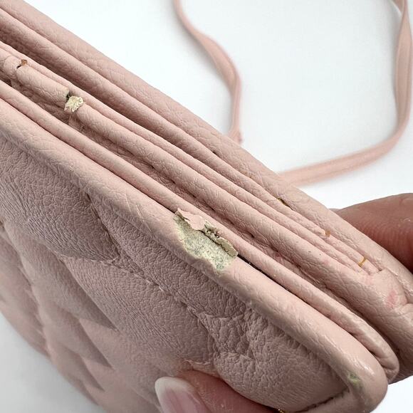 Betsey Johnson Blush Pink Quilted Hearts Small Crossbody Wallet Purse **READ** - Picture 7 of 9